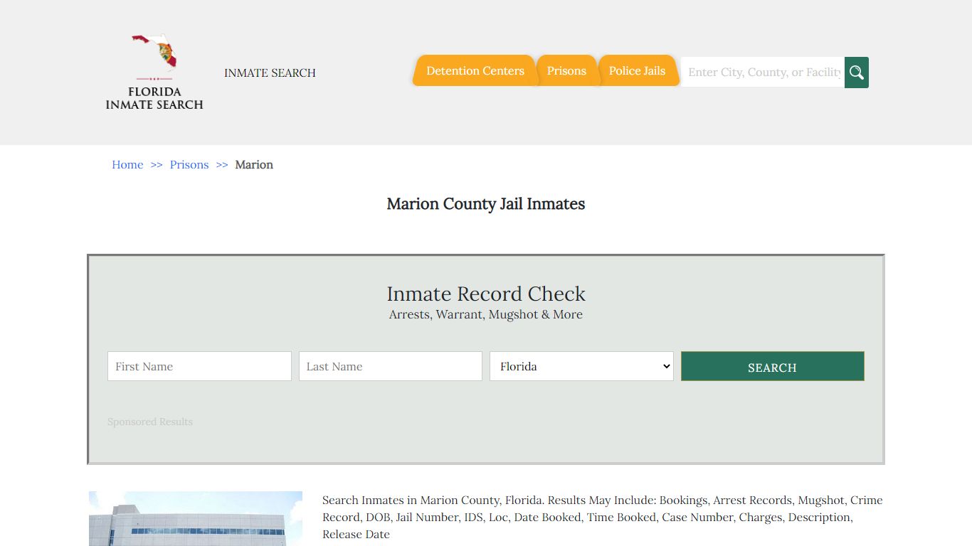 Marion County Jail Inmates | Florida Inmate Search